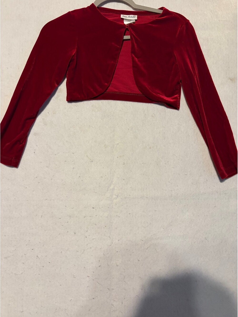 Jane Michelle Red Velvet Cropped Bolero Jacket Size 10